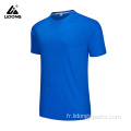 Uni clair Bleu Polyester Gym Man Tshirt Vente en gros